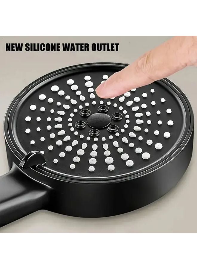Large Panel 5 Function Shower System Silvery Black Water Saving Wall Mounted ABS - Image 3